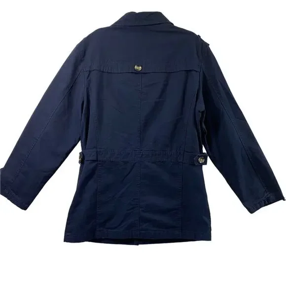 PWYXSA Jacket Mens XL Navy Blue Button Up Lightweight Coat Lined - Picture 2 of 15